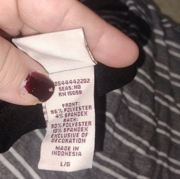 Liz Lange Maternity Gray, White Striped Ruched Side Top SZ XXL NWT - Picture 4 of 4